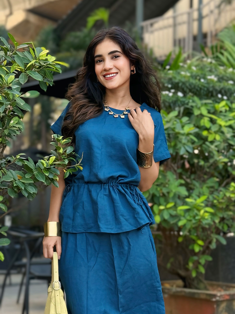 INDIGO HOUR LINEN CO-ORD SET