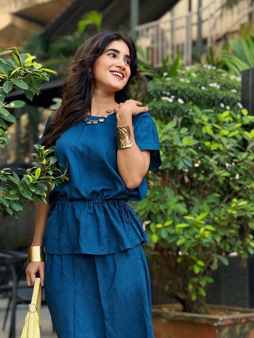 INDIGO HOUR LINEN CO-ORD SET