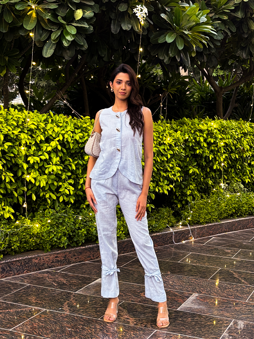 BLUE HAZE LINEN CO-ORD SET