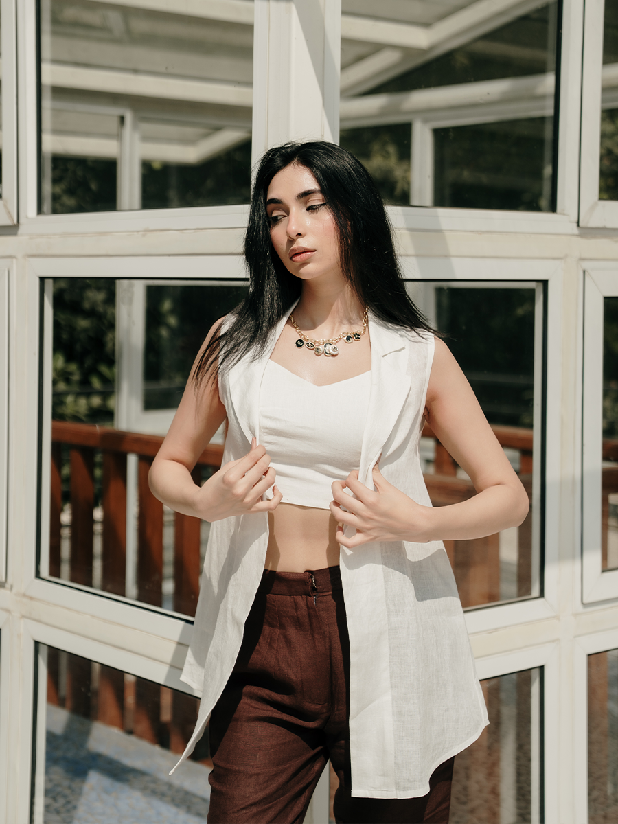 THE POWER LINEN BLAZER SET