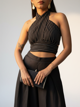 DARK CROSSOVER LINEN CO-ORD SET