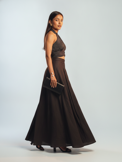 DARK CROSSOVER LINEN CO-ORD SET