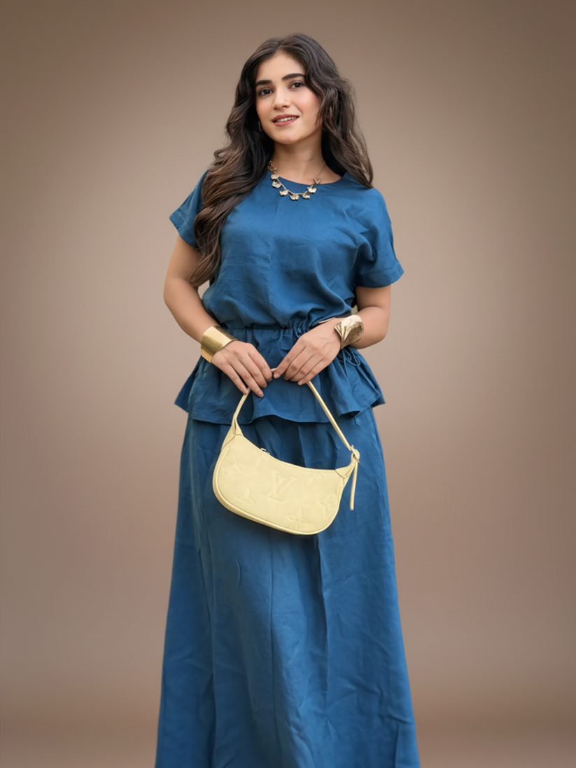 INDIGO HOUR LINEN CO-ORD SET