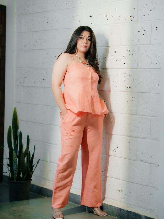THE PEACH SORBET LINEN SET