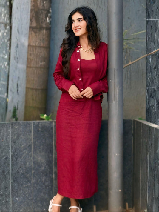 SCARLET EVE LINEN CO-ORD SET