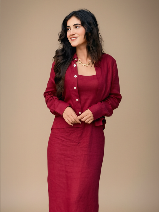 SCARLET EVE LINEN CO-ORD SET