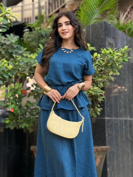 INDIGO HOUR LINEN CO-ORD SET