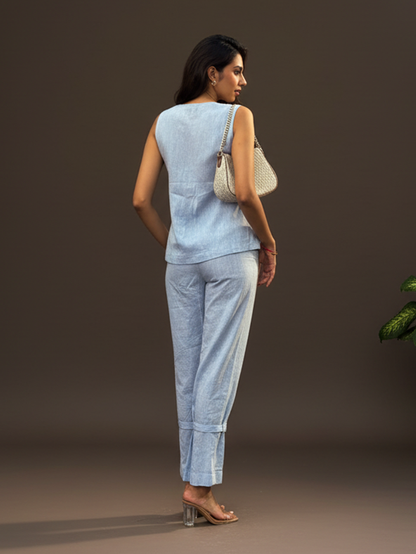 BLUE HAZE LINEN CO-ORD SET