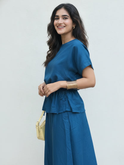 INDIGO HOUR LINEN CO-ORD SET