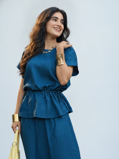 INDIGO HOUR LINEN CO-ORD SET