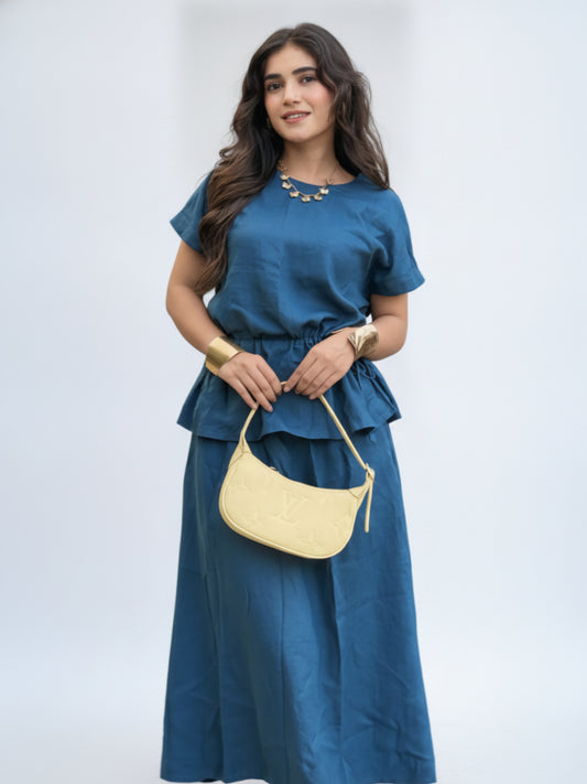 INDIGO HOUR LINEN CO-ORD SET