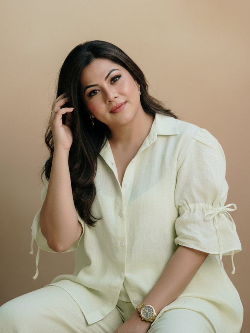 LONG CLASSIC LINEN TOP WITH CLASSIC LINEN FLARED PANTS