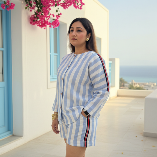 THE RIVIERA LINEN SHORTS SET