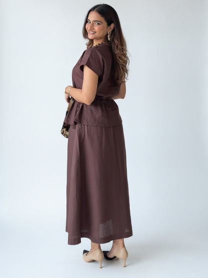 COCOA CALM LINEN CO-ORD SET