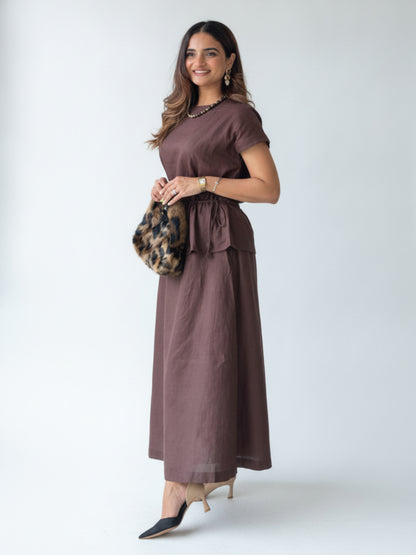 COCOA CALM LINEN CO-ORD SET