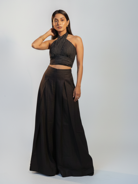 DARK CROSSOVER LINEN CO-ORD SET