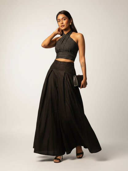DARK CROSSOVER LINEN CO-ORD SET