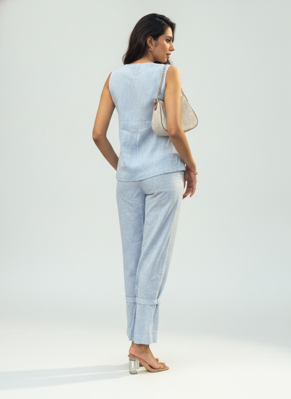 BLUE HAZE LINEN CO-ORD SET