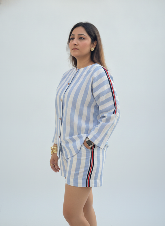 THE RIVIERA LINEN SHORTS SET