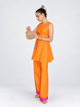 THE MARIGOLD BANDHANI LINEN SET