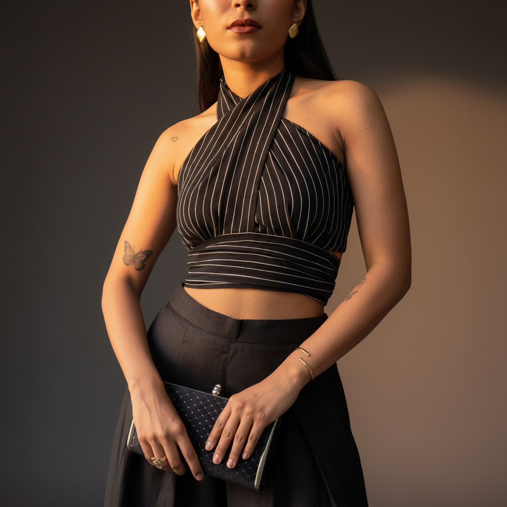 DARK CROSSOVER LINEN CO-ORD SET