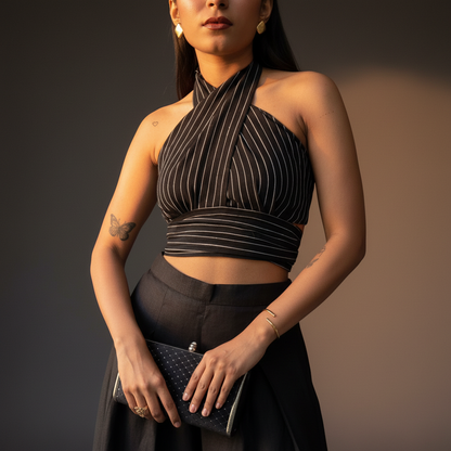 DARK CROSSOVER LINEN CO-ORD SET