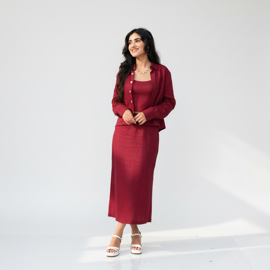 SCARLET EVE LINEN CO-ORD SET