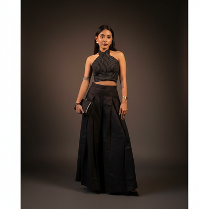 DARK CROSSOVER LINEN CO-ORD SET