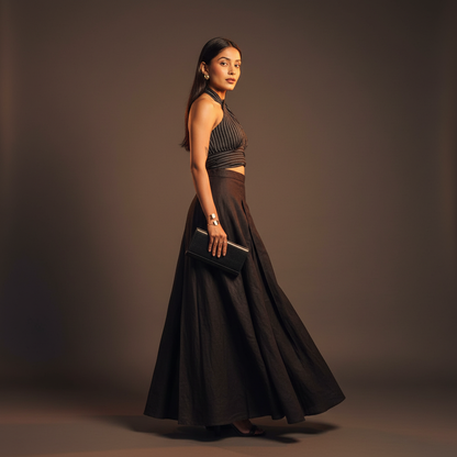 DARK CROSSOVER LINEN CO-ORD SET